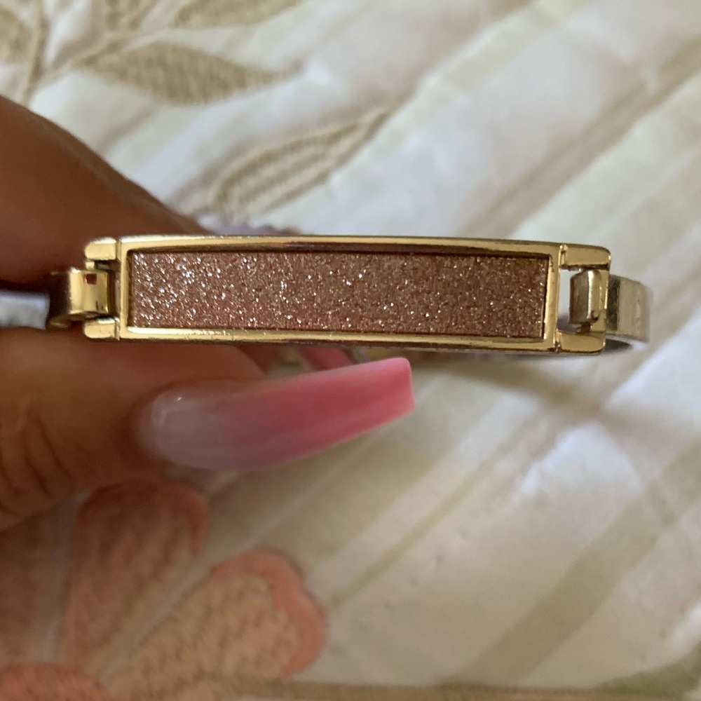 Glitter gold and pink bracelet